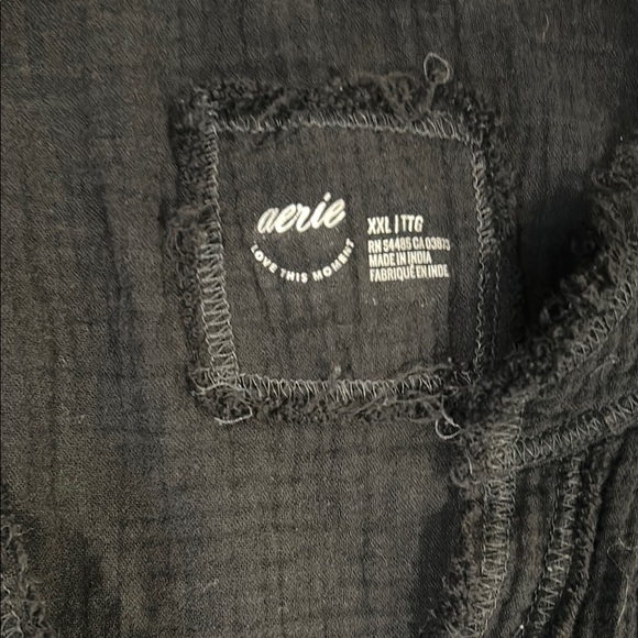 Aerie Black Button-Up Top - Picture 2 of 2